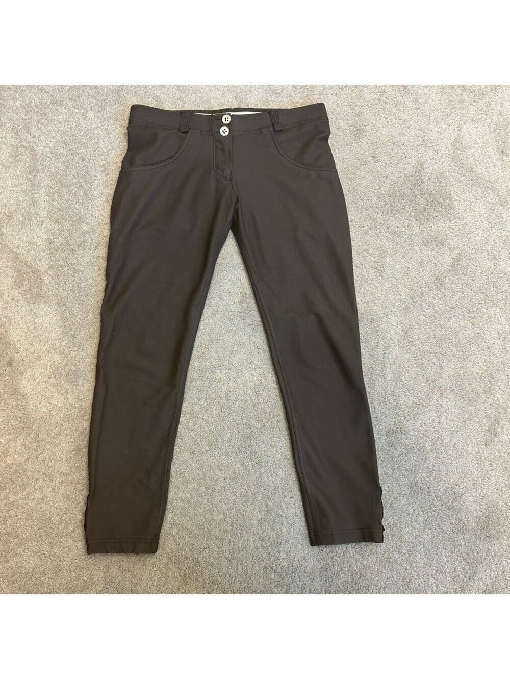 Freddy WR.Up dark chocolate brown matte faux leather low rise leggings pants S